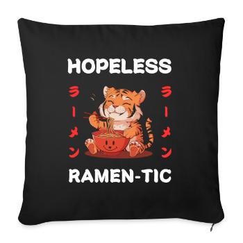 Tiger Ramen Noodles Chibi Asia Noodle Soup Anime - Sofa pillowcase 17,3'' x 17,3'' (45 x 45 cm) - black - Front
