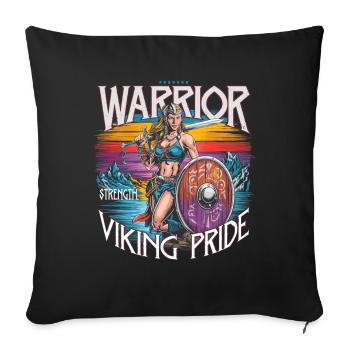 Warrior Spirit and Viking Pride für Wikinger - Sofakissenbezug 45 x 45 cm - Schwarz - Vorne