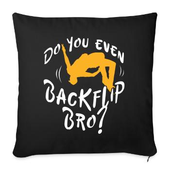 Backflip Salto Acrobaties Parkour Gymnastique Cadeau - Housse de coussin décorative 45 x 45 cm - noir - Devant