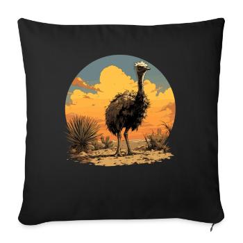 Emus Emu - Sofa pillowcase 17,3'' x 17,3'' (45 x 45 cm) - black - Front