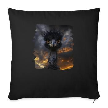 Emus Emu - Sofa pillowcase 17,3'' x 17,3'' (45 x 45 cm) - black - Front