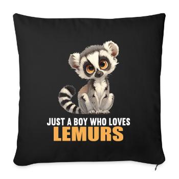 Lémuren Lémuriens Lémurien - Housse de coussin décorative 45 x 45 cm - noir - Devant