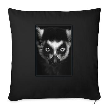 Lémuren Lémuriens Lémurien - Housse de coussin décorative 45 x 45 cm - noir - Devant