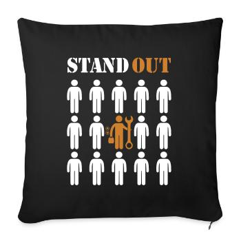 Stand Out Repair Inspector Technician Elevator - Sofa pillowcase 17,3'' x 17,3'' (45 x 45 cm) - black - Front