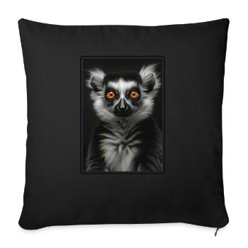Lémuren Lémuriens Lémurien - Housse de coussin décorative 45 x 45 cm - noir - Devant