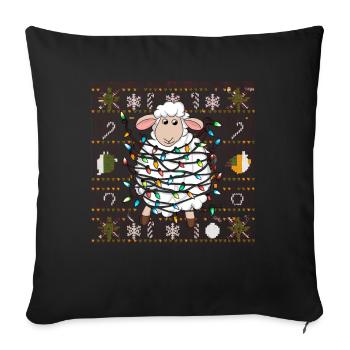Sheep Ugly Christmas Christmas Xmas Santa - Sofa pillowcase 17,3'' x 17,3'' (45 x 45 cm) - black - Front
