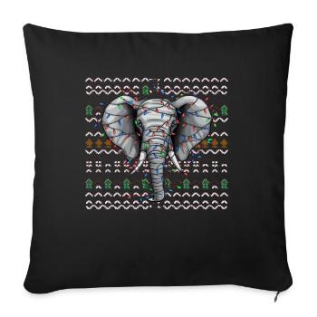 éléphant moche Noël Noël Père Noël - Housse de coussin décorative 45 x 45 cm - noir - Devant