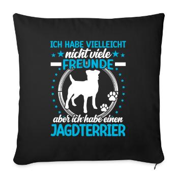 Hunting Terrier est mon ami chien de chasse allemand - Housse de coussin décorative 45 x 45 cm - noir - Devant