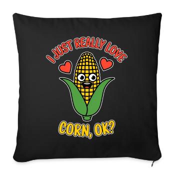 Corncob saying corn funny corncob gift - Sofa pillowcase 17,3'' x 17,3'' (45 x 45 cm) - black - Front