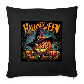 Halloween Pumpkin Grimace Witch Hat Spider Horror - Sofa pillowcase 17,3'' x 17,3'' (45 x 45 cm) - black - Front