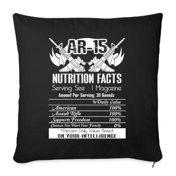 AR 15 AR 15 Nutrition Facts - Sofa pillowcase 17,3'' x 17,3'' (45 x 45 cm) - black - Front