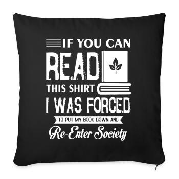 Book Addicted To Book - Sofa pillowcase 17,3'' x 17,3'' (45 x 45 cm) - black - Front