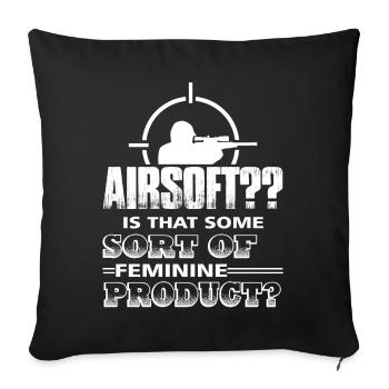 Airsoft Airsoft Soft Of Feminine Product - Sofa pillowcase 17,3'' x 17,3'' (45 x 45 cm) - black - Front