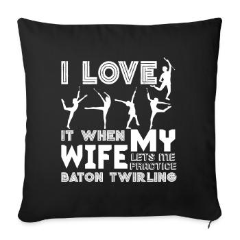 Baton Twirling Lets Me Practice Baton Twirling - Sofa pillowcase 17,3'' x 17,3'' (45 x 45 cm) - black - Front