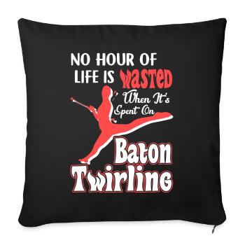 Baton Twirling Spent Time One Baton Twirling - Sofa pillowcase 17,3'' x 17,3'' (45 x 45 cm) - black - Front