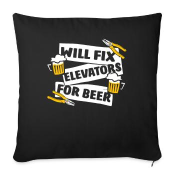 Will Fix Elevators For Beer Inspector Elevator - Sofa pillowcase 17,3'' x 17,3'' (45 x 45 cm) - black - Front