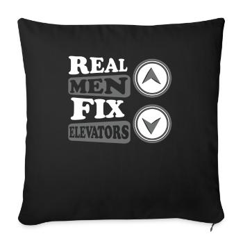 Real Men Fix Elevators Inspecteur de réparation Ascenseur - Housse de coussin décorative 45 x 45 cm - noir - Devant