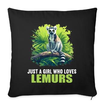 Lémuren Lémuriens Lémurien - Housse de coussin décorative 45 x 45 cm - noir - Devant