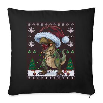 Dinosaur Ugly Christmas Christmas Xmas Trex - Sofa pillowcase 17,3'' x 17,3'' (45 x 45 cm) - black - Front