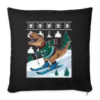 Dinosaur Ugly Christmas Christmas Xmas Trex - Sofa pillowcase 17,3'' x 17,3'' (45 x 45 cm) - black - Front