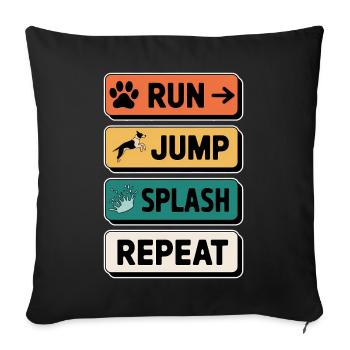 Dock Diving Spruch Dog Diving Dock Diving Geschenk - Sofakissenbezug 45 x 45 cm - Schwarz - Vorne