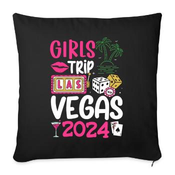 Vegas Girls Trip 2024 - Sofa pillowcase 17,3'' x 17,3'' (45 x 45 cm) - black - Front