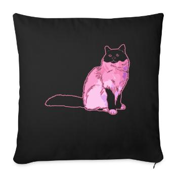 Birman cat Birman cat Colorful - Sofa pillowcase 17,3'' x 17,3'' (45 x 45 cm) - black - Front