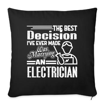 Electrician Marrying An Electrician - Sofa pillowcase 17,3'' x 17,3'' (45 x 45 cm) - black - Front