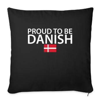 Fier d’être danois Danemark Drapeau danois Danois - Housse de coussin décorative 45 x 45 cm - noir - Devant
