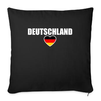 Allemagne Drapeau allemand Allemand - Housse de coussin décorative 45 x 45 cm - noir - Devant