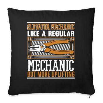 Like A Regular Mechanic But More Uplifting - Sofa pillowcase 17,3'' x 17,3'' (45 x 45 cm) - black - Front