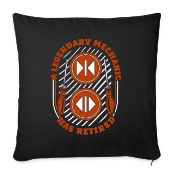 Un mécanicien légendaire a pris sa retraite Repair Elevator - Housse de coussin décorative 45 x 45 cm - noir - Devant