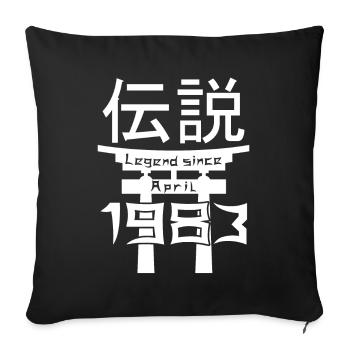 Legend since April 1983 Geburtstag Geschenk - Sofakissenbezug 45 x 45 cm - Schwarz - Vorne