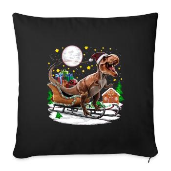 Dinosaur Ugly Christmas Christmas Xmas Trex - Sofa pillowcase 17,3'' x 17,3'' (45 x 45 cm) - black - Front