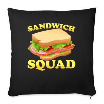 Amateurs de sandwichs Amateurs de restauration rapide - Housse de coussin décorative 45 x 45 cm - noir - Devant
