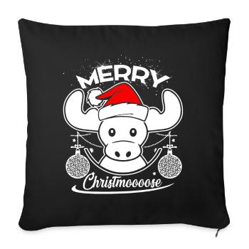 Merry Moose Christmas - Sofa pillowcase 17,3'' x 17,3'' (45 x 45 cm) - black - Front