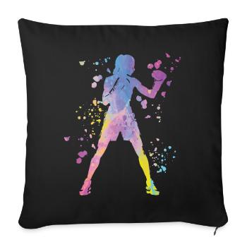 Boxing Fighter Kids Boxing Match Boxer - Sofa pillowcase 17,3'' x 17,3'' (45 x 45 cm) - black - Front