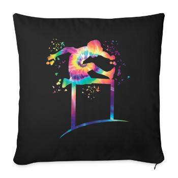 Hurdle Run Obstacle Course Kids Hurdle Run - Sofa pillowcase 17,3'' x 17,3'' (45 x 45 cm) - black - Front