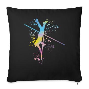 Pole Vaulter Kids Pole Vault - Sofa pillowcase 17,3'' x 17,3'' (45 x 45 cm) - black - Front
