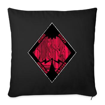 Atomic Utopia - Geometric Fire Rhombus - Sofa pillowcase 17,3'' x 17,3'' (45 x 45 cm) - black - Front