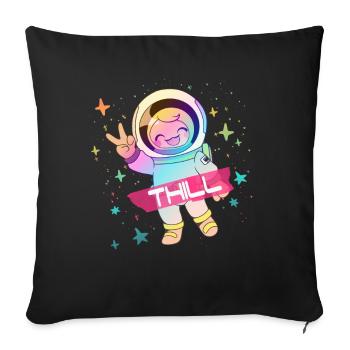 THILL - Beau nom de garçon avec astronaute mignon - Housse de coussin décorative 45 x 45 cm - noir - Devant