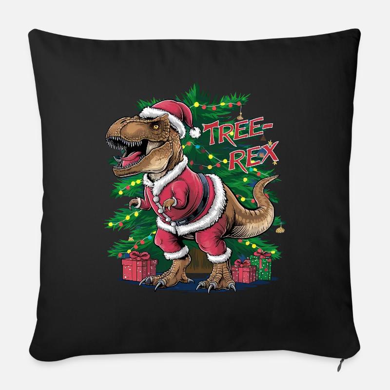 Dino Trex Ugly Christmas Weihnachten Xmas Bier - Sofakissenbezug 45 x 45 cm - Schwarz