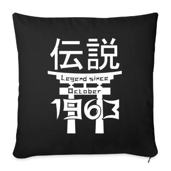Legend since October 1963 Birthday Gift - Sofa pillowcase 17,3'' x 17,3'' (45 x 45 cm) - black - Front