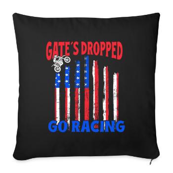 Dirt Biker Riding Gate ́s Dropped Go Racing - Sofa pillowcase 17,3'' x 17,3'' (45 x 45 cm) - black - Front