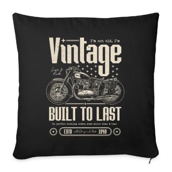 Vintage Motorcycle Bikers Motorbike Birthday 1940 - Sofa pillowcase 17,3'' x 17,3'' (45 x 45 cm) - black - Front