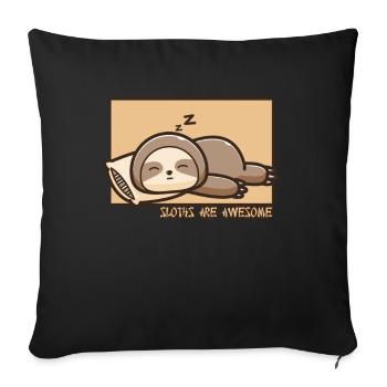 Sloth Doodle Chinese Hanzi Folivora - Sofa pillowcase 17,3'' x 17,3'' (45 x 45 cm) - black - Front