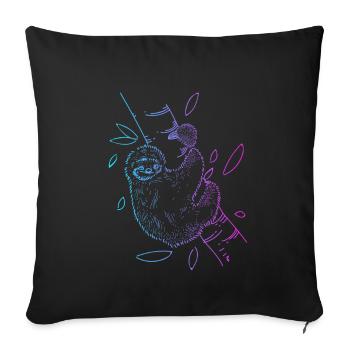 Brown-Throated Pilosa Folivora Lover Sloth - Sofa pillowcase 17,3'' x 17,3'' (45 x 45 cm) - black - Front