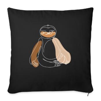 Lineart Pilosa folivora Chien d’amour à gorge brune paresseux - Housse de coussin décorative 45 x 45 cm - noir - Devant
