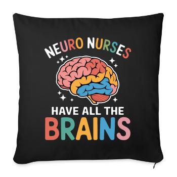 Neuro Infirmière Infirmière Neurologie Cadeau - Housse de coussin décorative 45 x 45 cm - noir - Devant