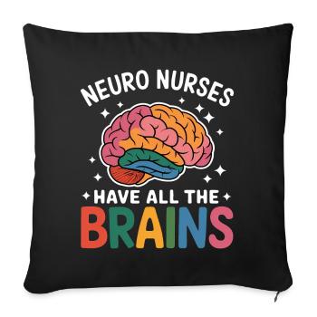 Neuro Infirmière Infirmière Neurologie Cadeau - Housse de coussin décorative 45 x 45 cm - noir - Devant
